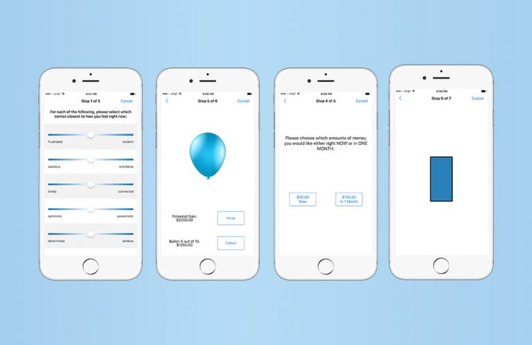 4 screen captures of the Digital Marshmallow Test