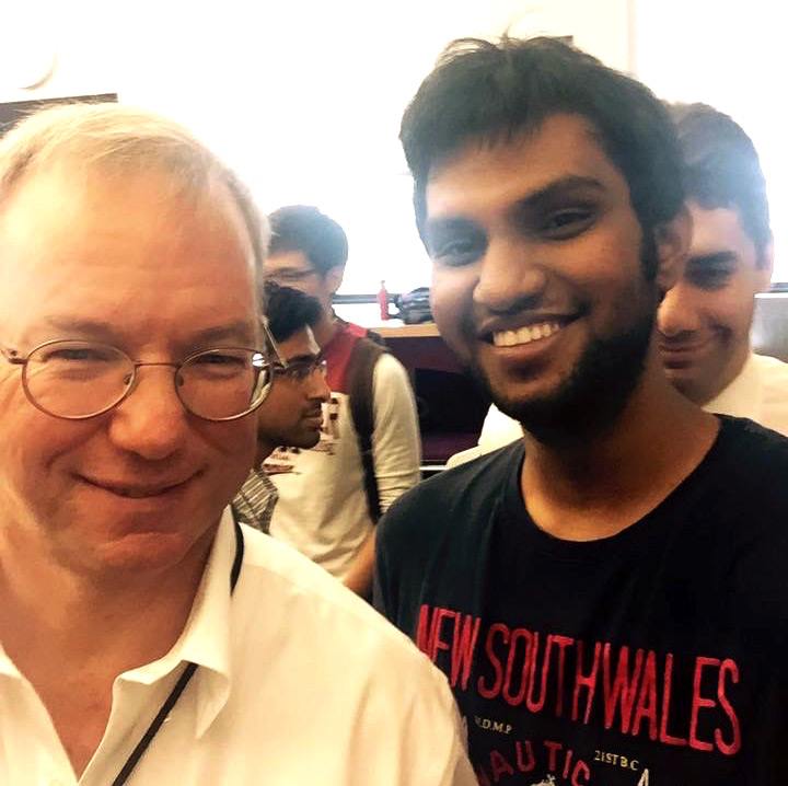 Shreyas says the most amazing moment at Cornell Tech was meeting Eric Schmidt, former CEO of Google, in 2016
