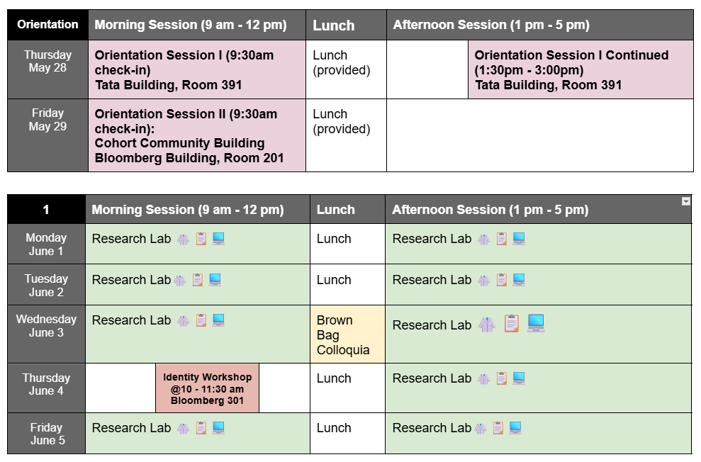 CUNY Honors Connect at Cornell Tech Sample Schedule